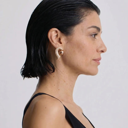 Aurora Pearl Wave Earrings - Voisson