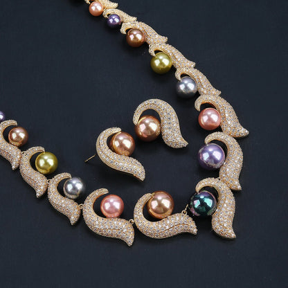 Aurora Pearl Wave Necklace - Voisson