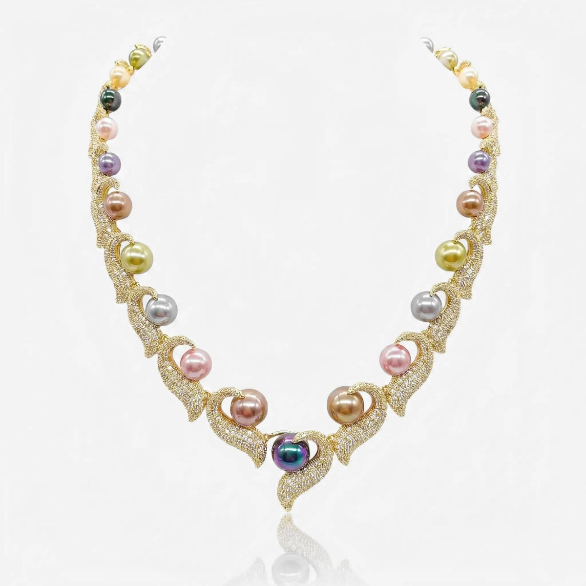 Aurora Pearl Wave Necklace - Voisson
