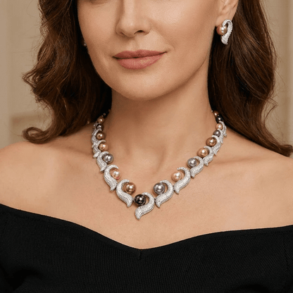Aurora Pearl Wave Necklace - Voisson