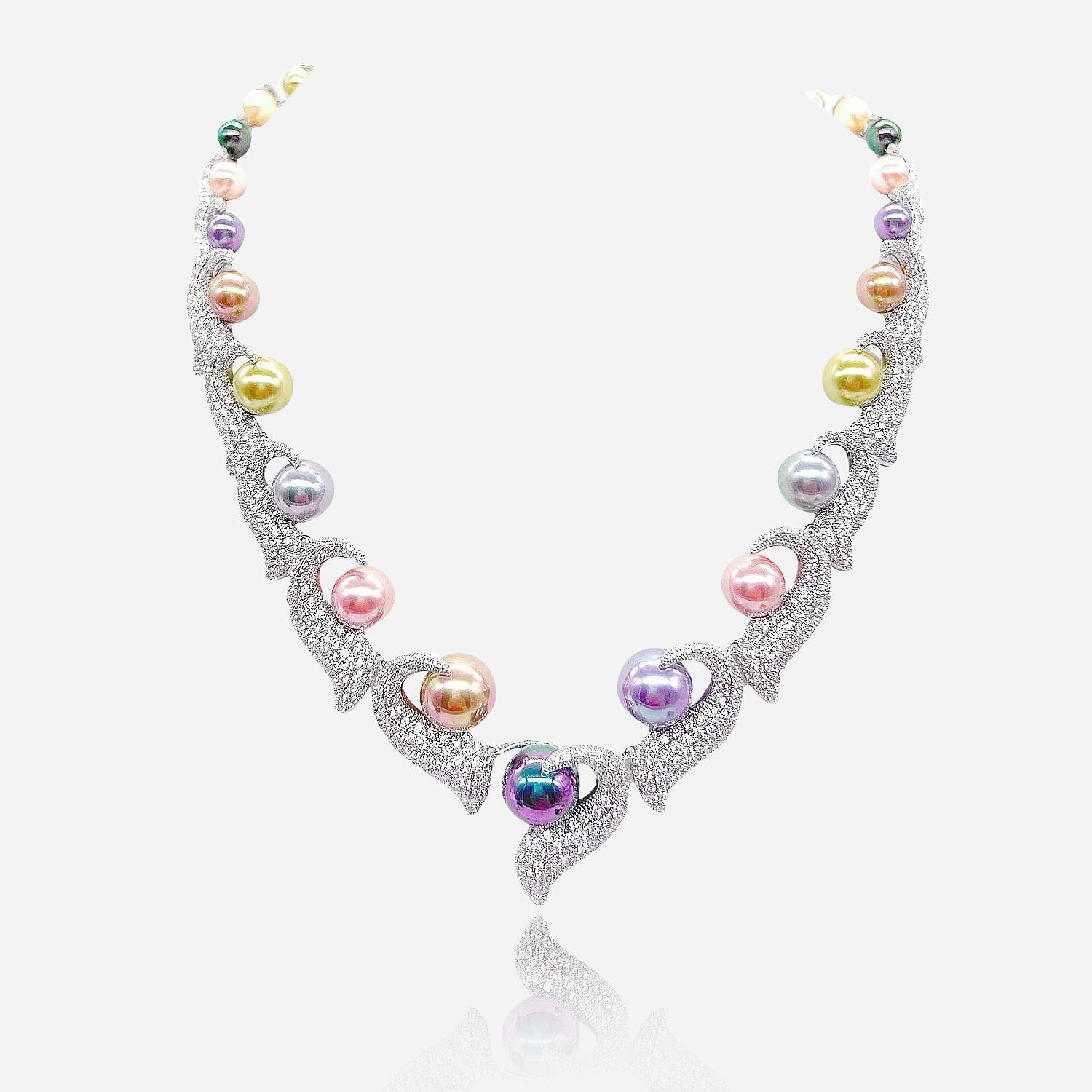 Aurora Pearl Wave Necklace - Voisson