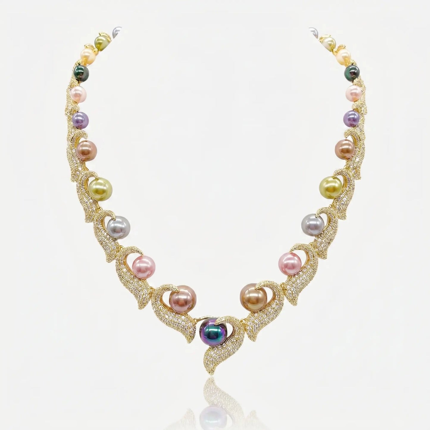 Aurora Pearl Wave Necklace - Voisson