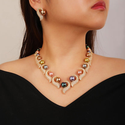 Aurora Pearl Wave Necklace - Voisson