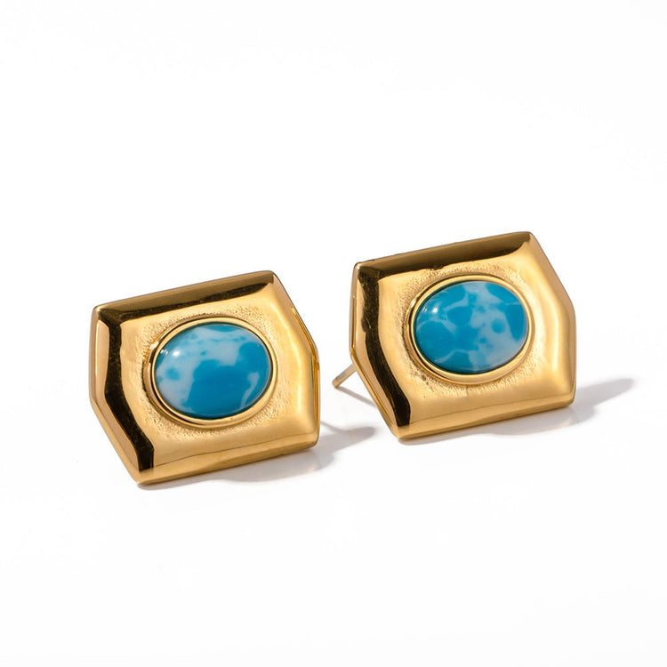 Azur SS Sea Stone Earrings - Voisson