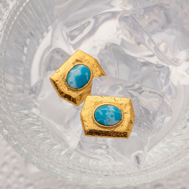 Azur SS Sea Stone Earrings - Voisson