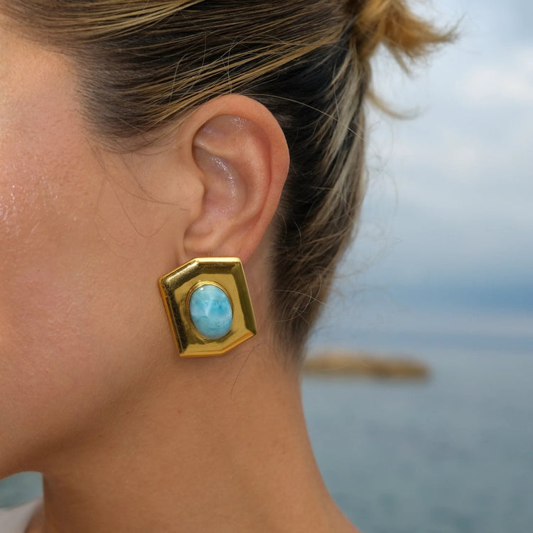 Azur SS Sea Stone Earrings - Voisson