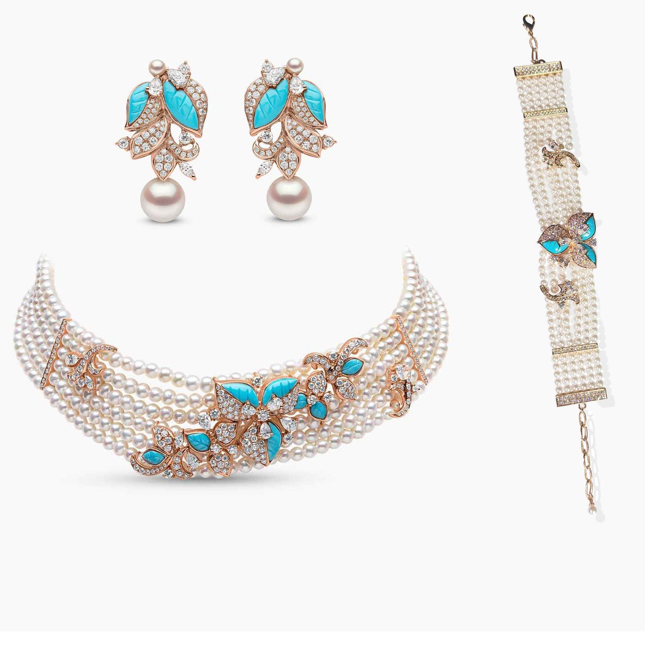 Azure Fleur Pearl Earrings - Voisson