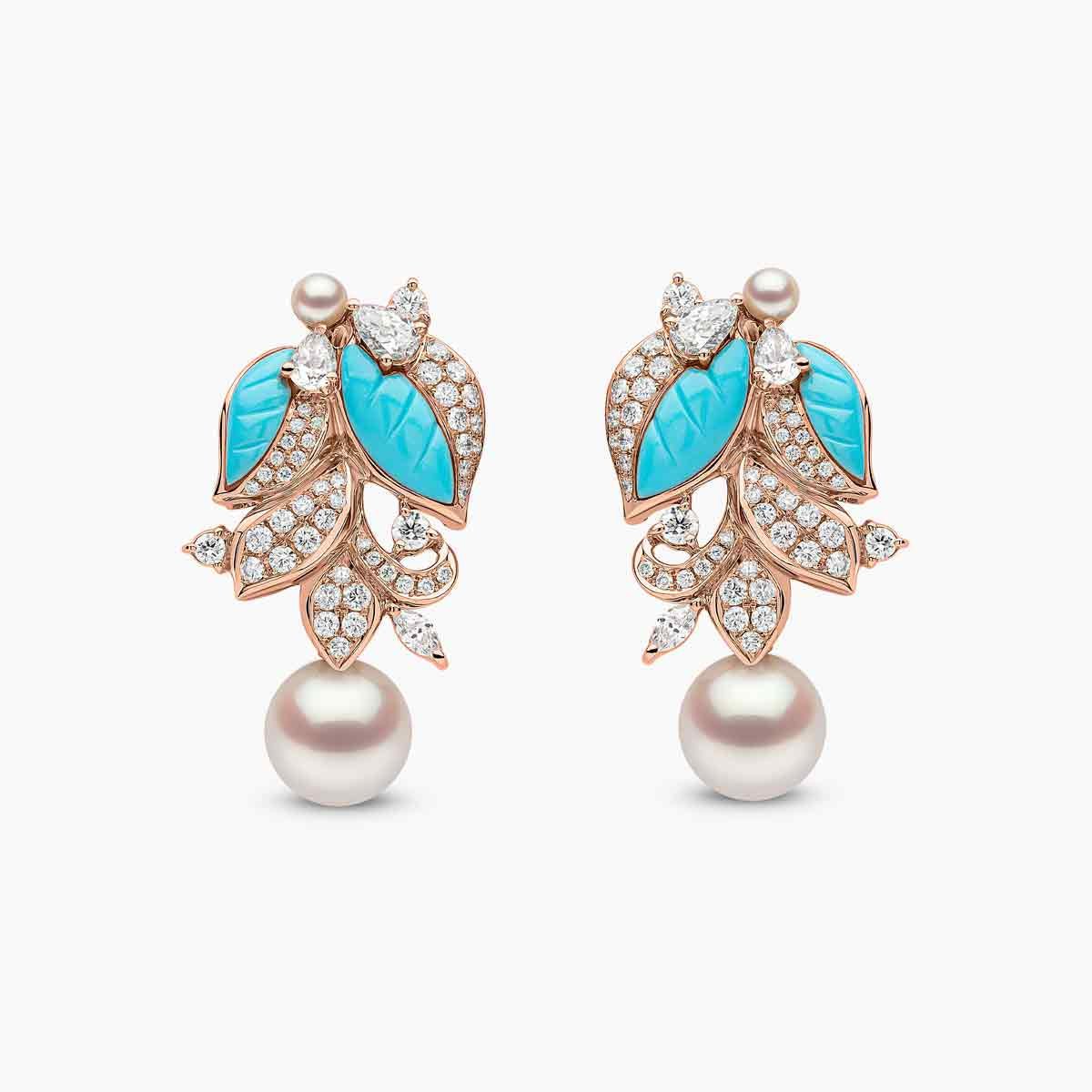Azure Fleur Pearl Earrings - Voisson