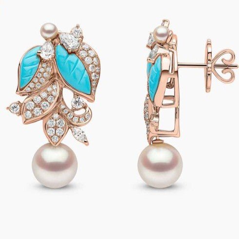 Azure Fleur Pearl Earrings - Voisson