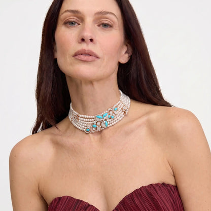 Azure Fleur Pearl Necklace - Voisson