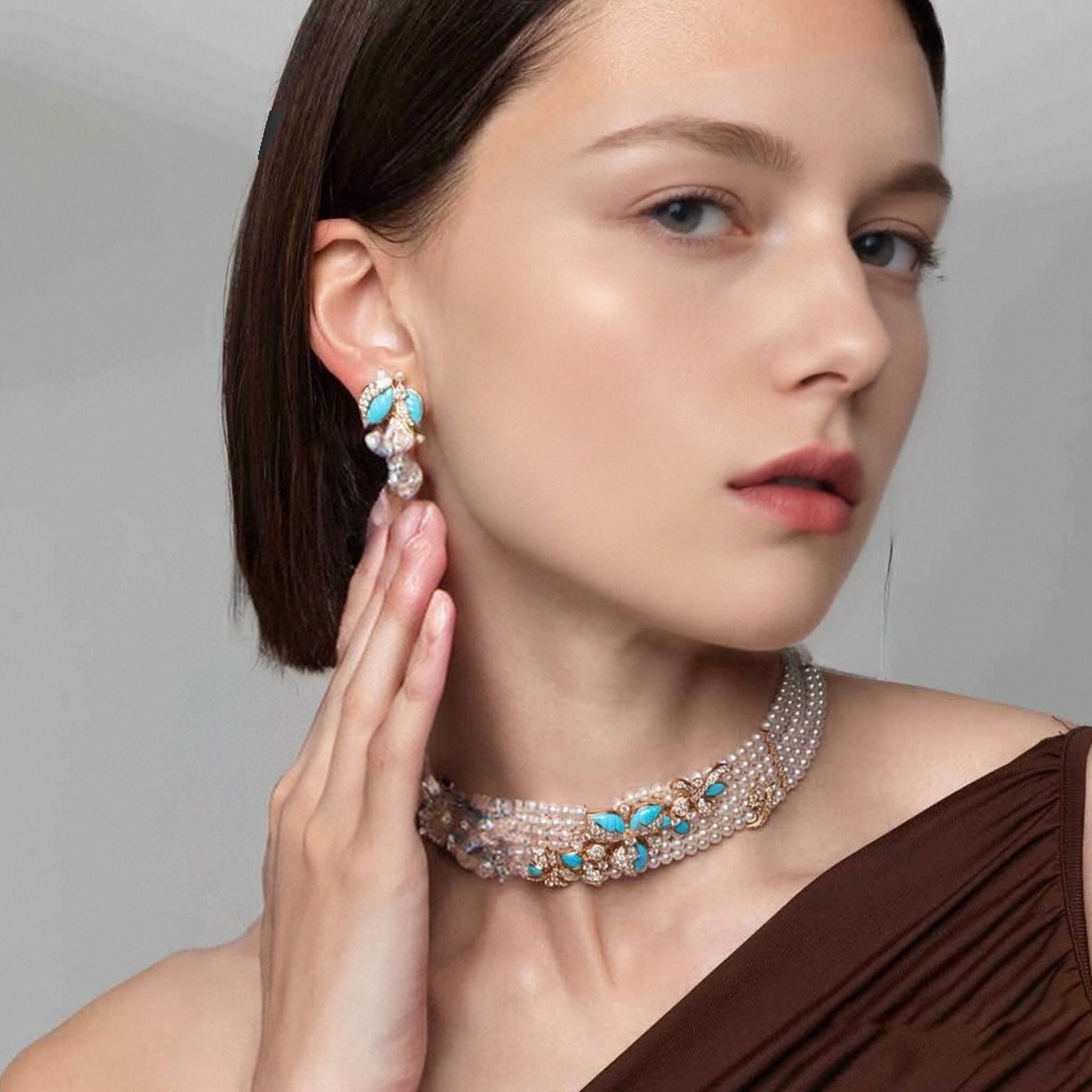 Azure Fleur Pearl Necklace - Voisson