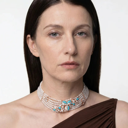 Azure Fleur Pearl Necklace - Voisson