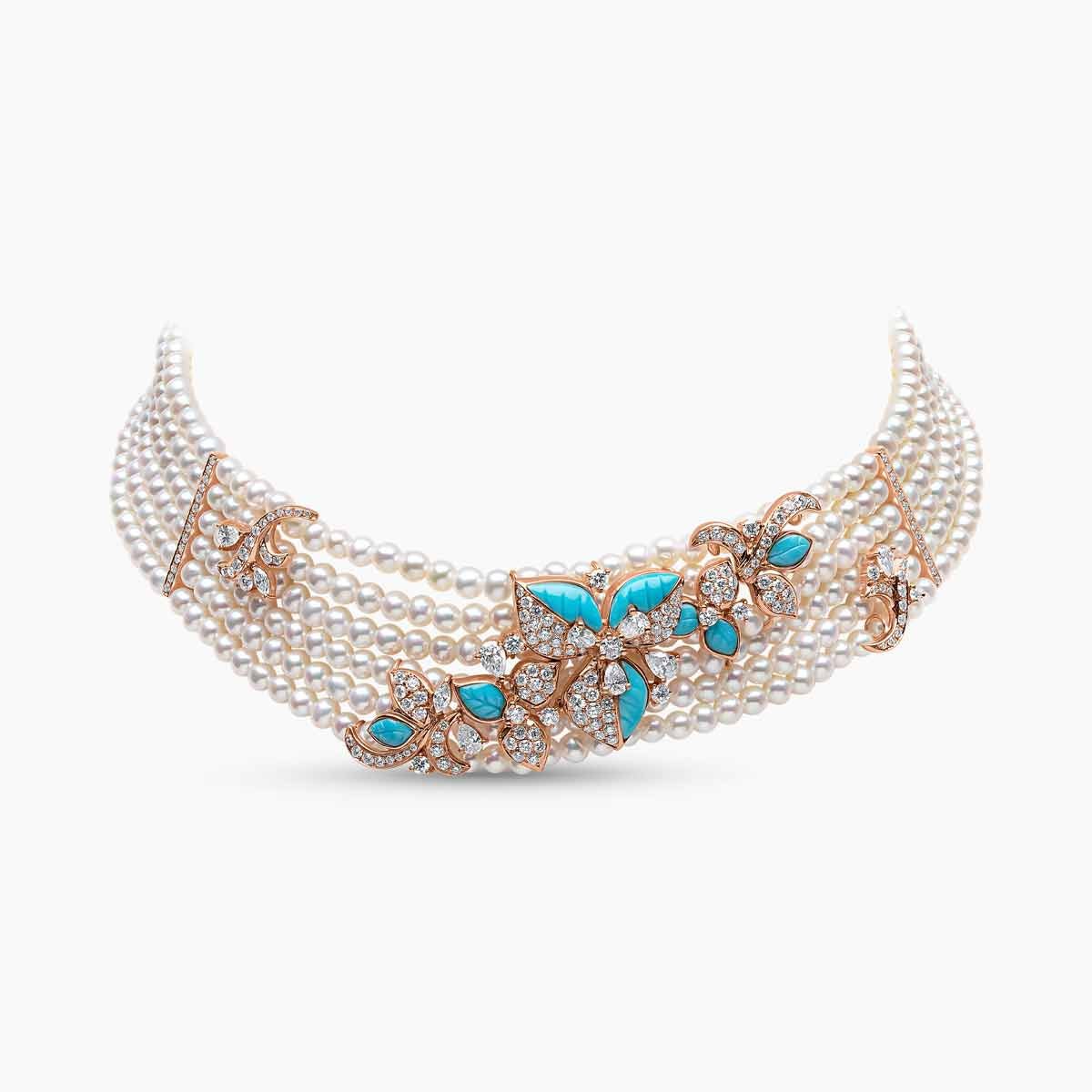 Azure Fleur Pearl Necklace - Voisson