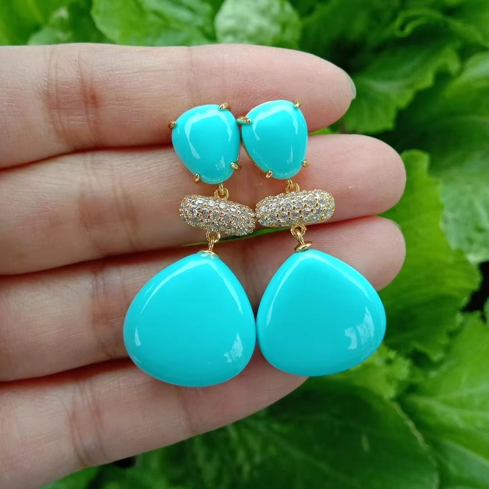 Azure Glow Drop Earrings - Voisson