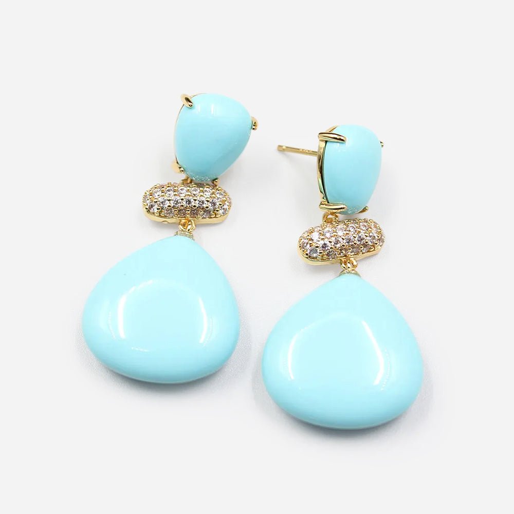 Azure Glow Drop Earrings - Voisson