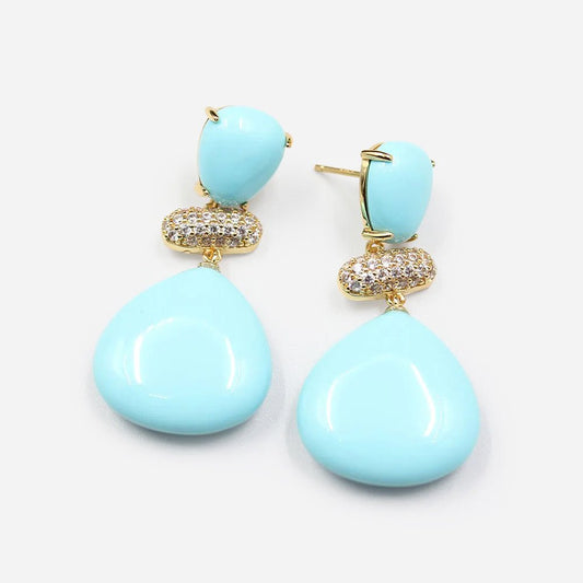 Azure Glow Drop Earrings - Voisson