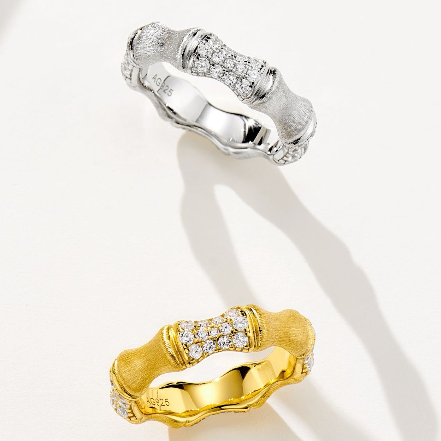 Bamboo Luxe 925 Silver Ring - Voisson