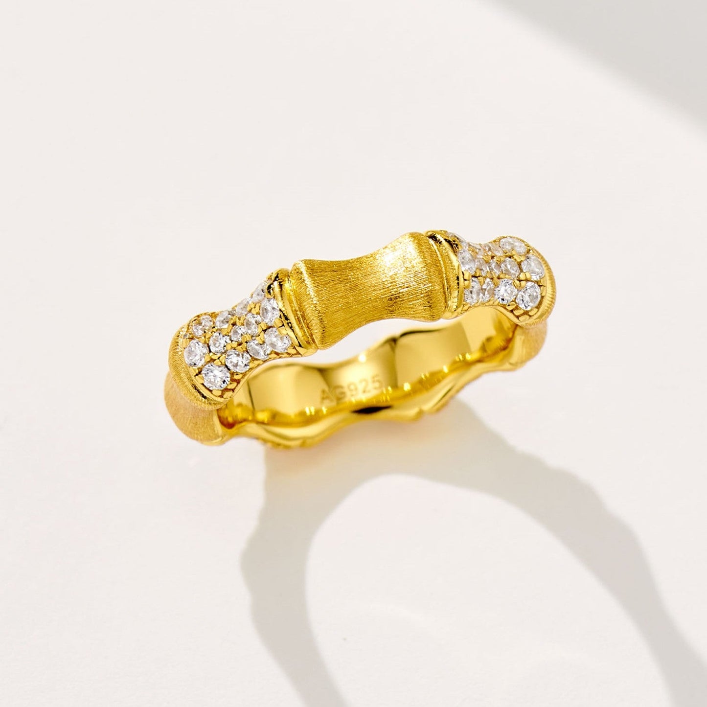 Bamboo Luxe 925 Silver Ring - Voisson