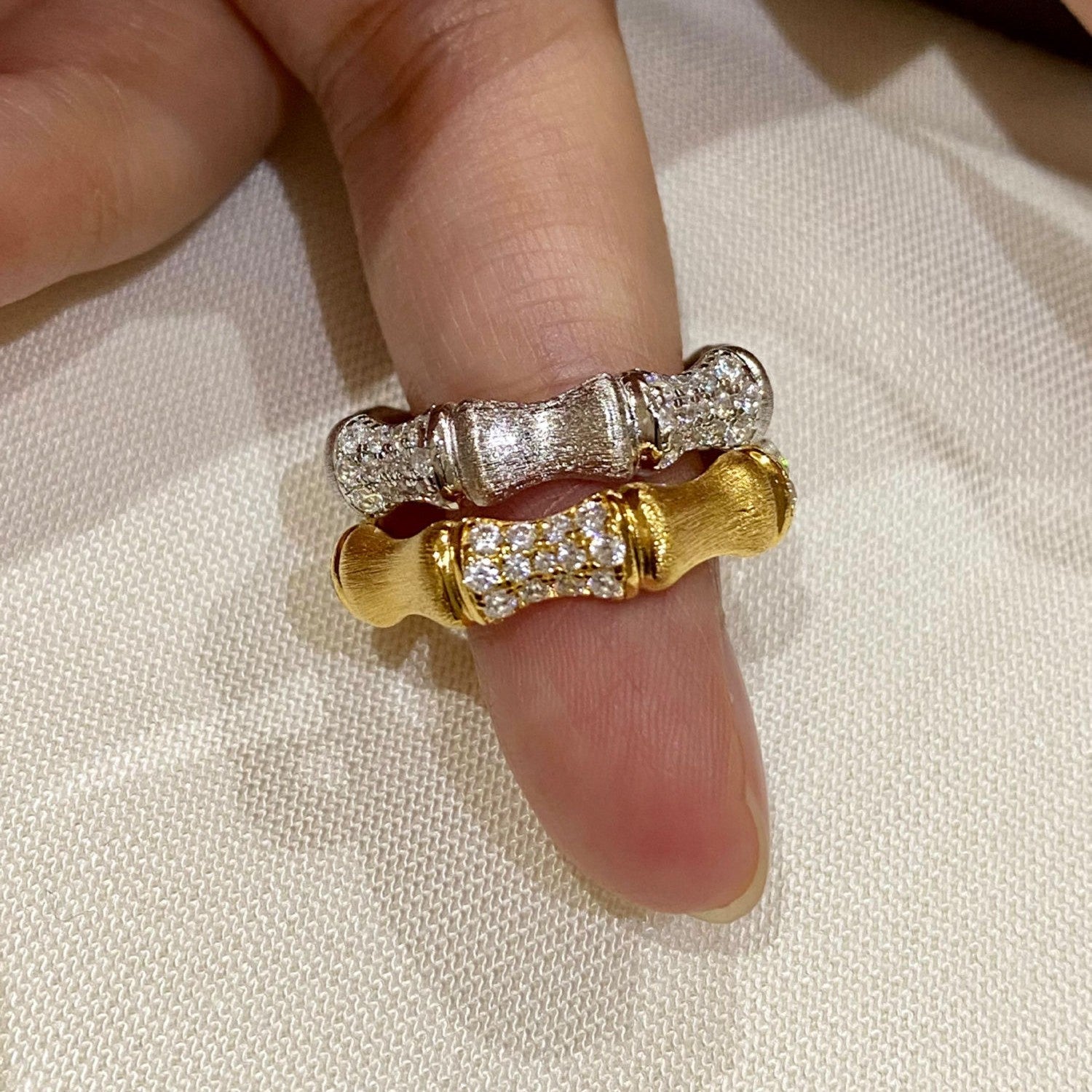 Bamboo Luxe 925 Silver Ring - Voisson