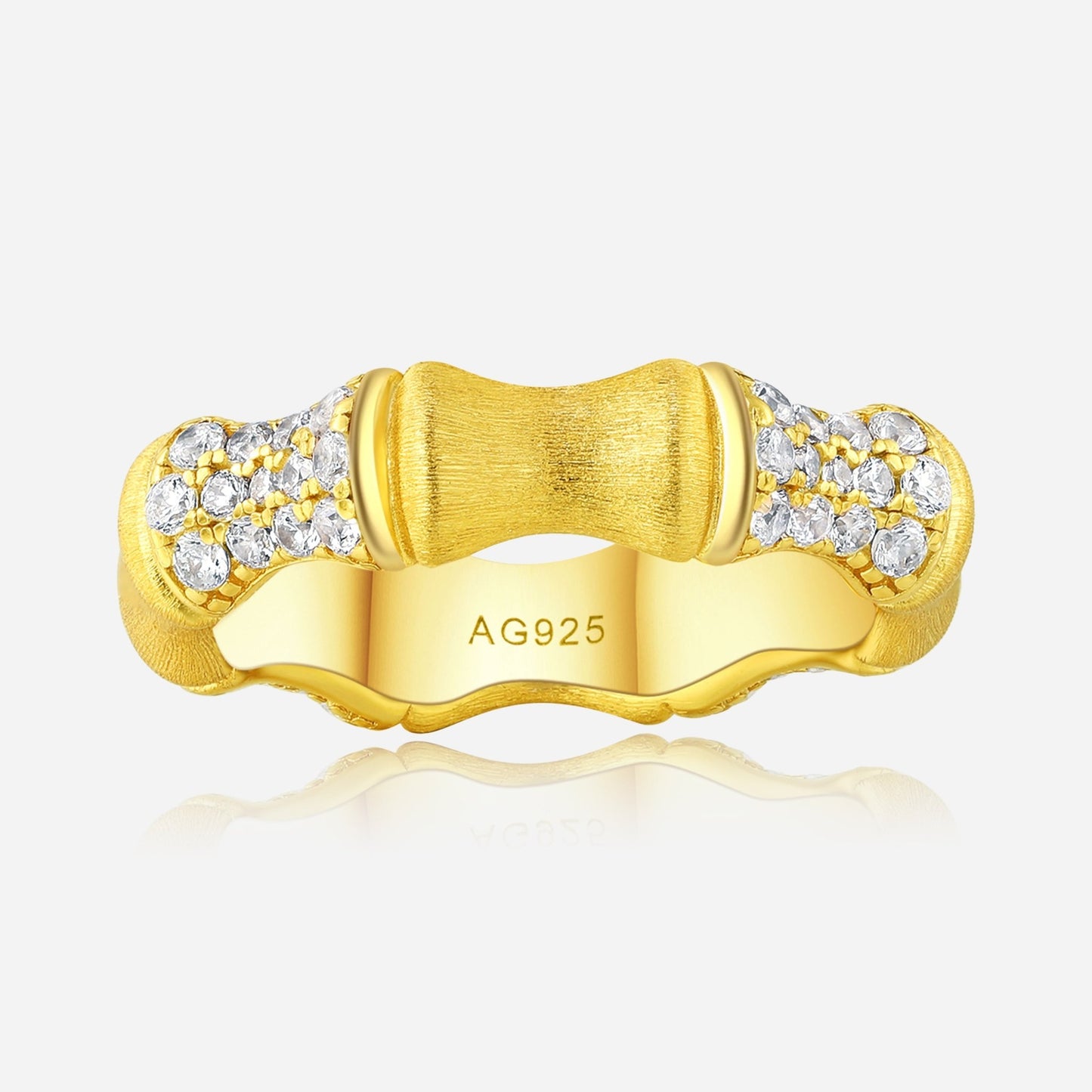 Bamboo Luxe 925 Silver Ring - Voisson