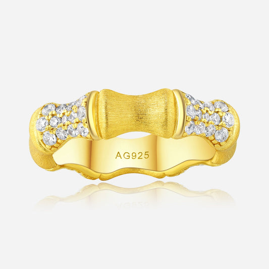 Bamboo Luxe 925 Silver Ring - Voisson