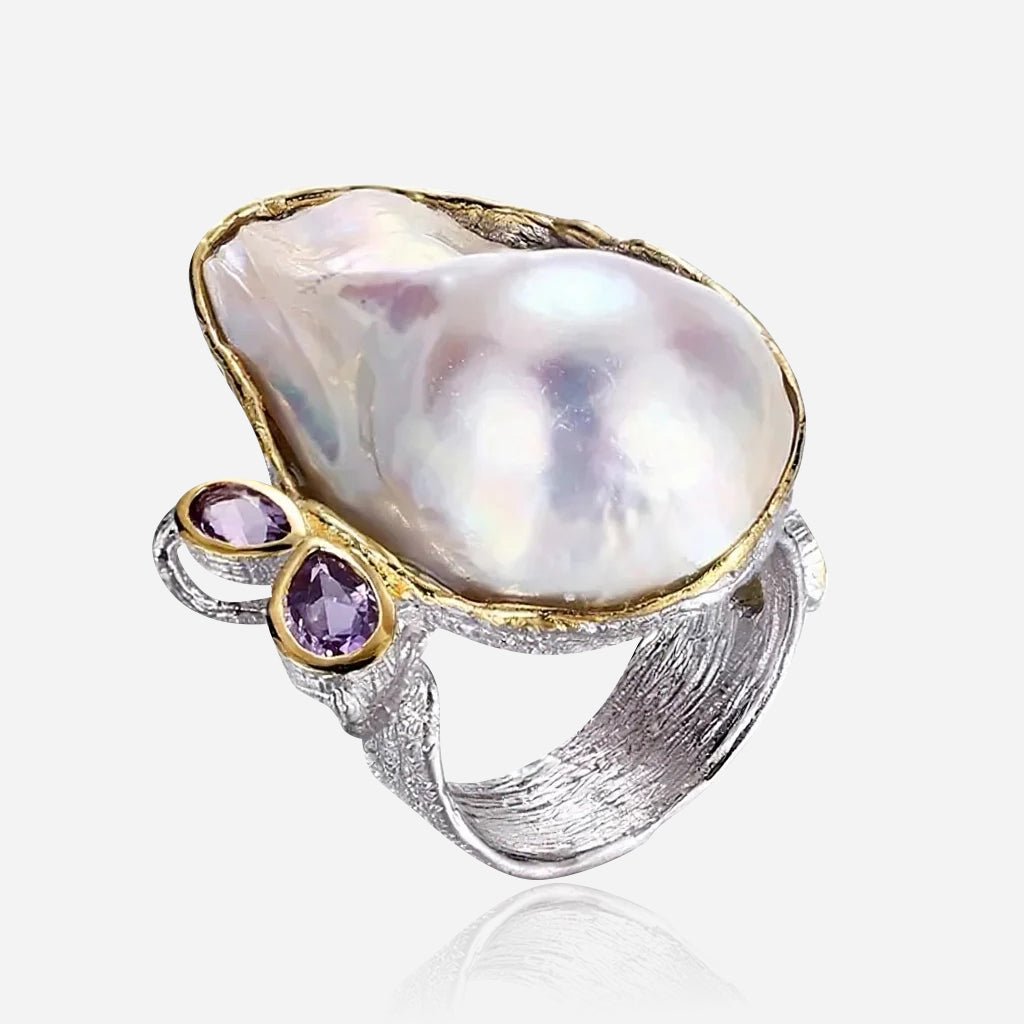Baroque Pearl 925 Silver Ring - Voisson