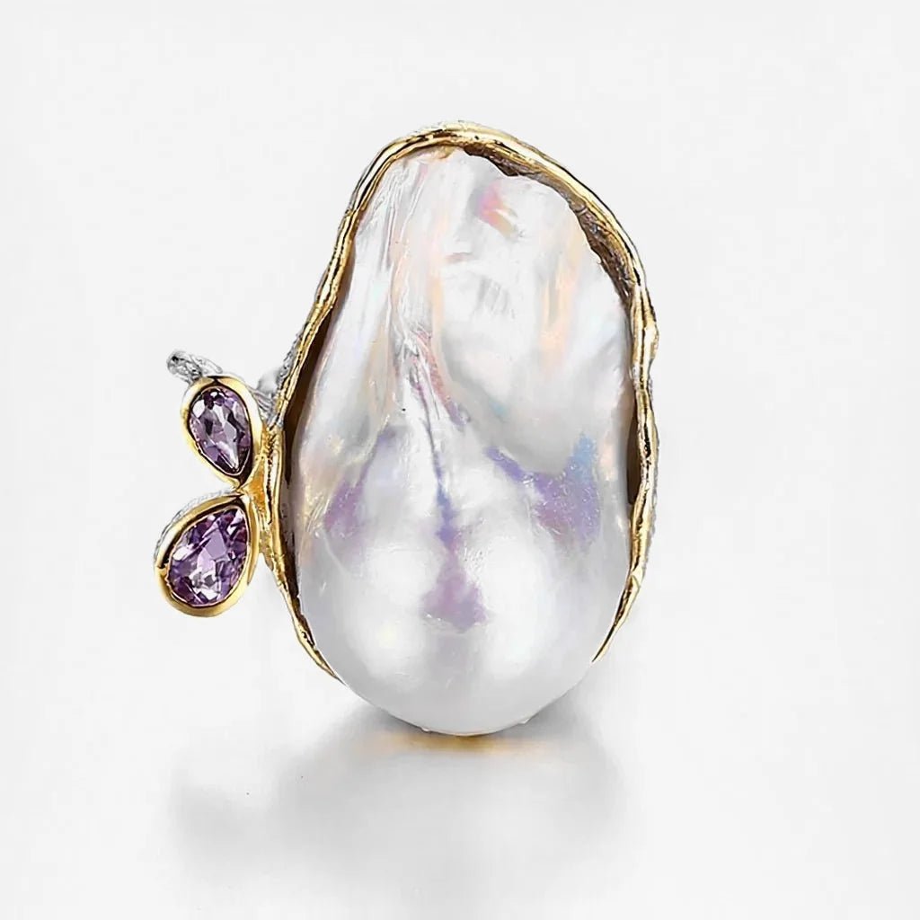 Baroque Pearl 925 Silver Ring - Voisson