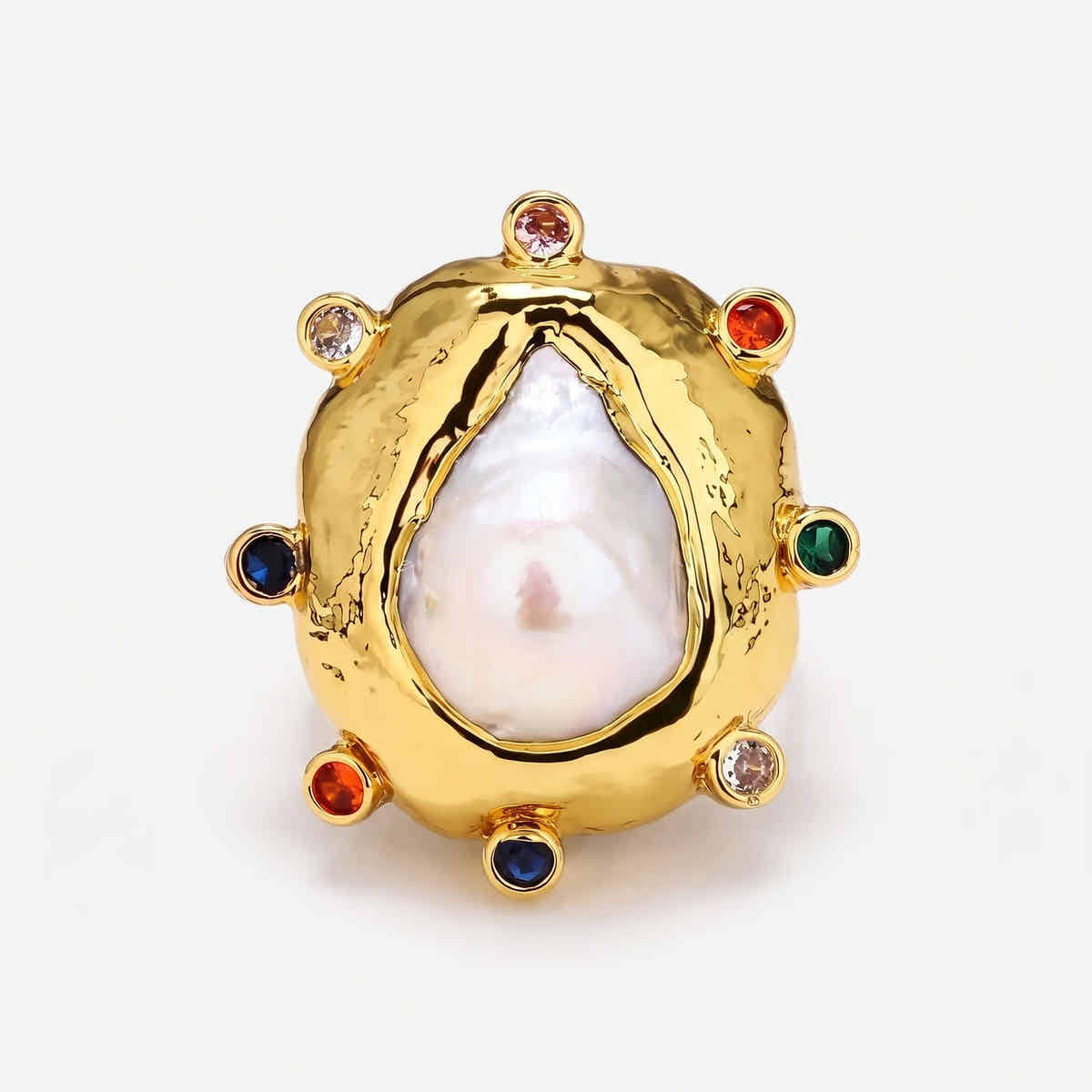Baroque Pearl Halo Ring - Voisson