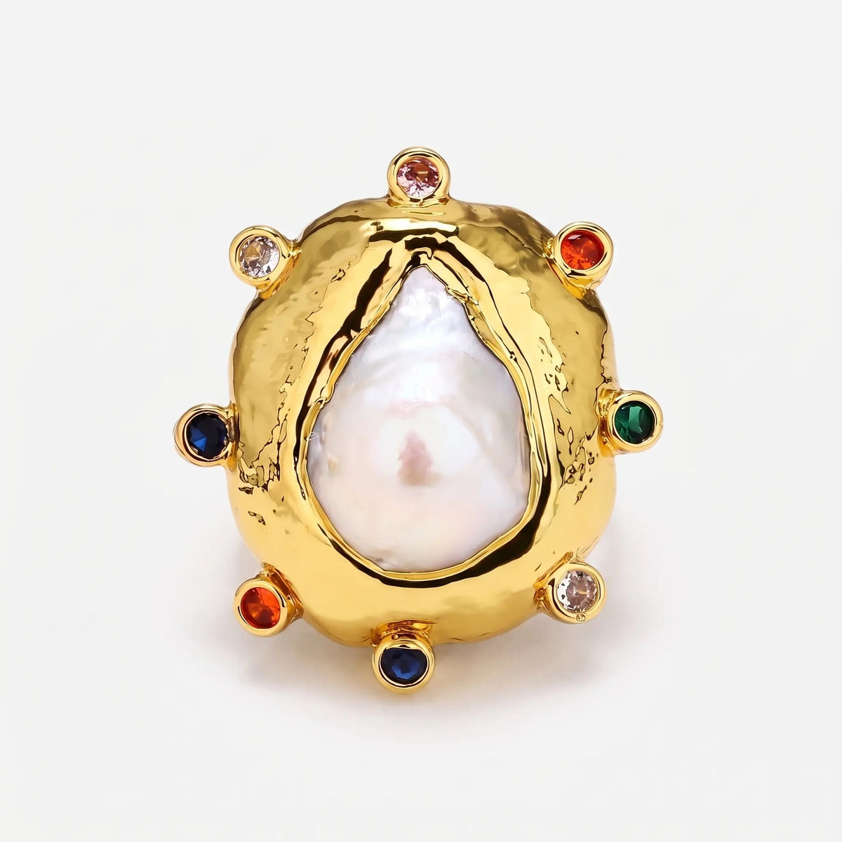 Baroque Pearl Halo Ring - Voisson