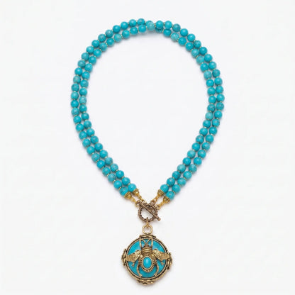 BeeQueen Vintage Natural Agate Necklace - Voisson