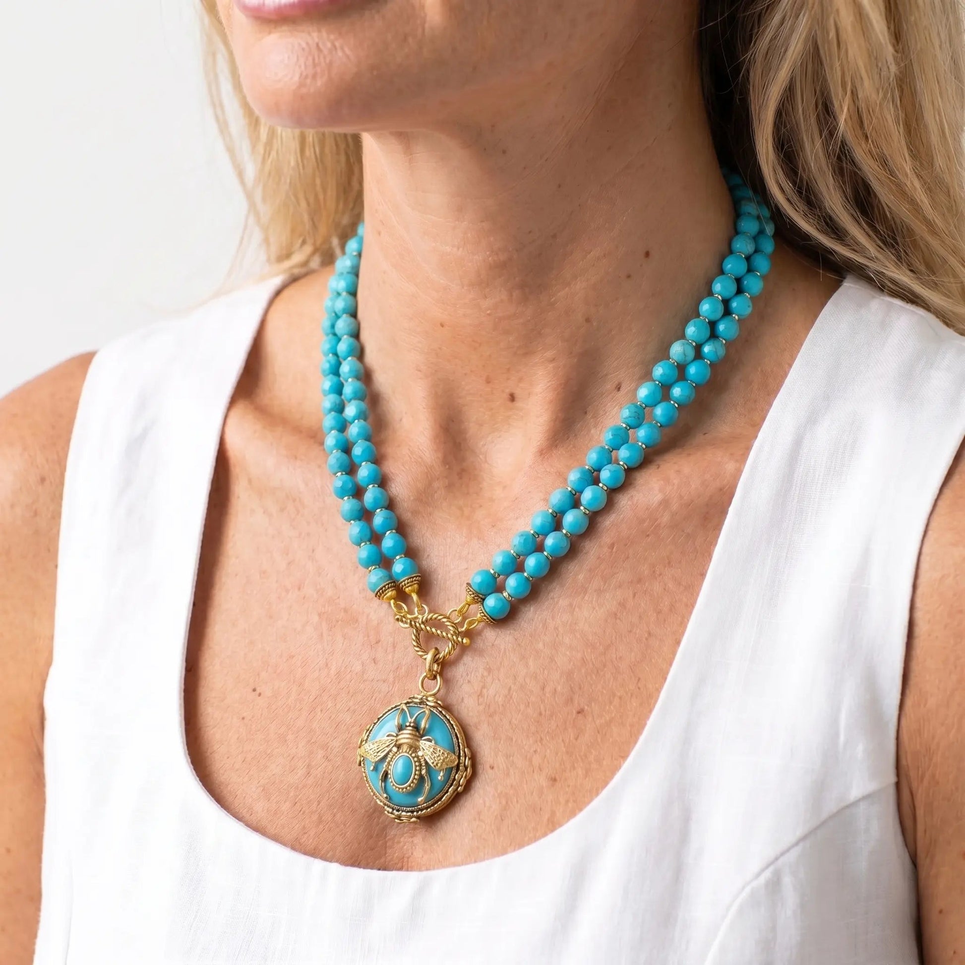 BeeQueen Vintage Natural Agate Necklace - Voisson