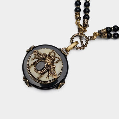 BeeQueen Vintage Natural Agate Necklace - Voisson