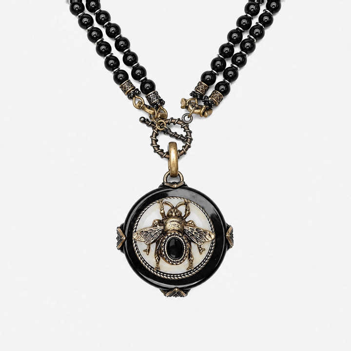 BeeQueen Vintage Natural Agate Necklace - Voisson