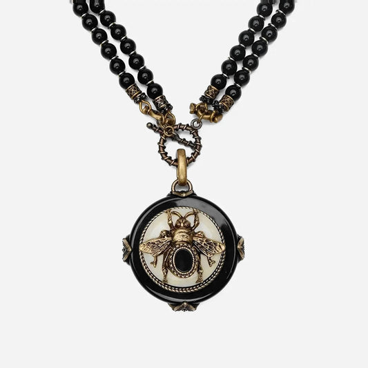 BeeQueen Vintage Natural Agate Necklace - Voisson