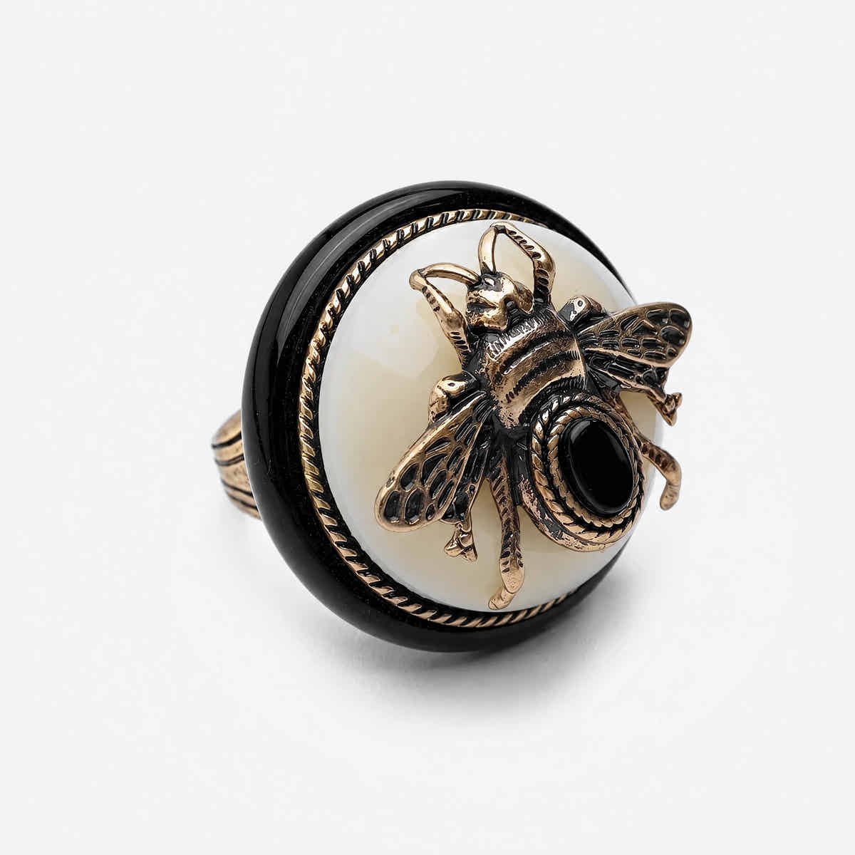 BeeQueen Vintage Natural Agate Ring - Voisson