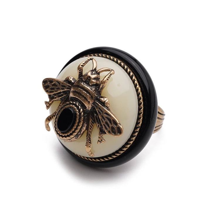 BeeQueen Vintage Natural Agate Ring - Voisson