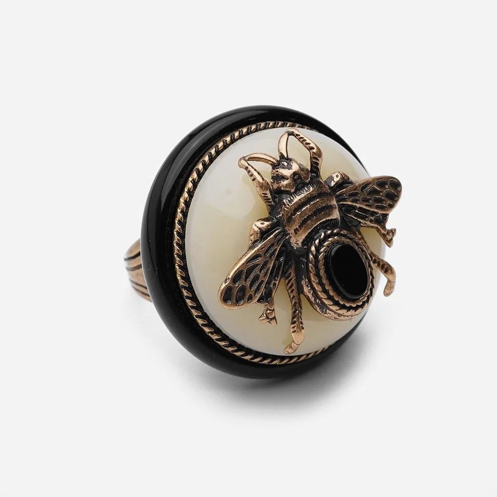 BeeQueen Vintage Natural Agate Ring - Voisson