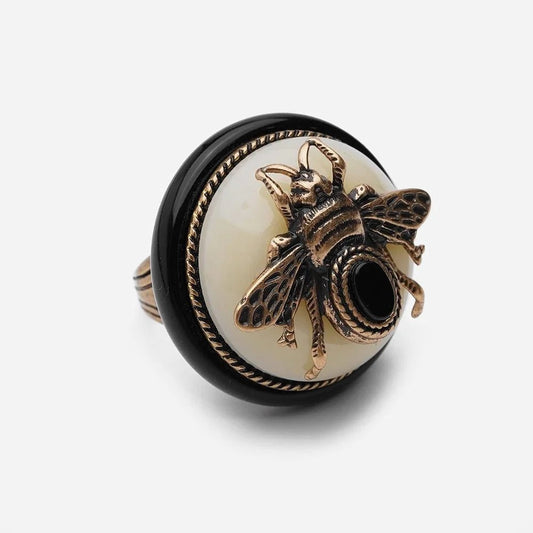 BeeQueen Vintage Natural Agate Ring - Voisson