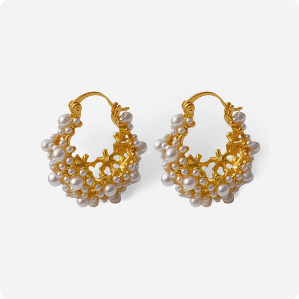 BizarreBloom Pearl Flower Earrings – Voisson