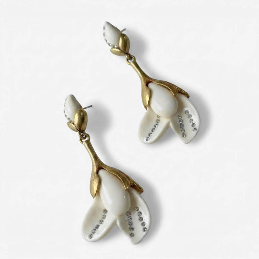 Blooming Magnolia Retro Flower Earrings - Voisson