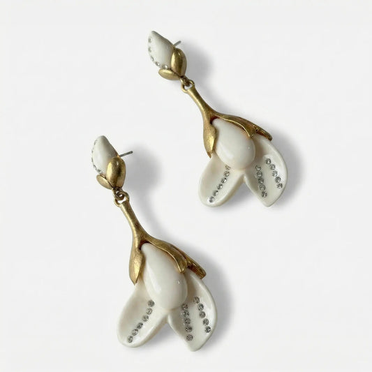 Blooming Magnolia Retro Flower Earrings - Voisson