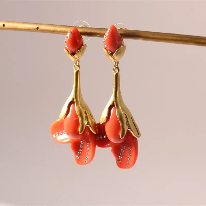 Blooming Magnolia Retro Flower Earrings - Voisson