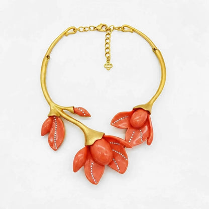 Blooming Magnolia Retro Flower Necklace - Voisson