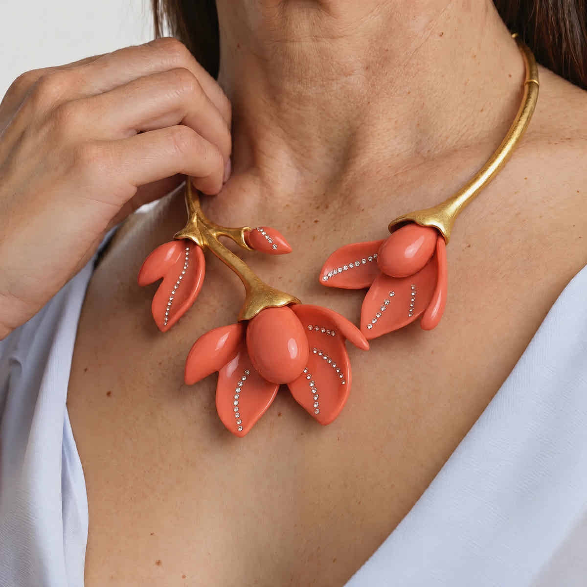 Blooming Magnolia Retro Flower Necklace - Voisson