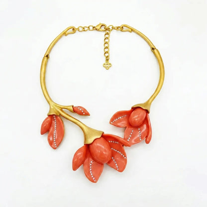 Blooming Magnolia Retro Flower Necklace - Voisson
