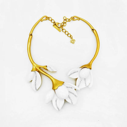 Blooming Magnolia Retro Flower Necklace - Voisson