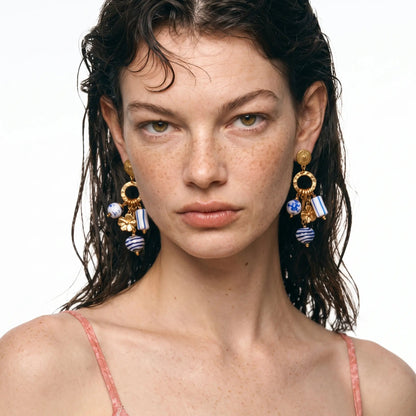 Blue Bloom Talisman Earrings - Voisson