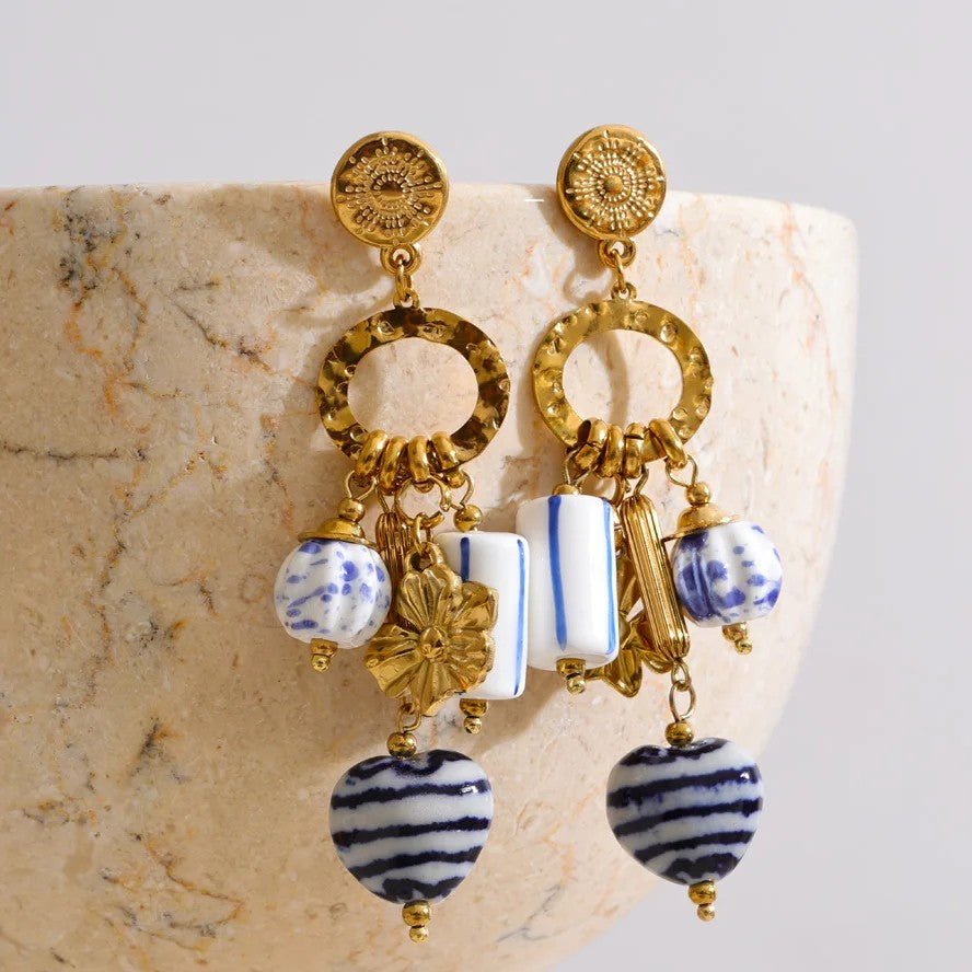 Blue Bloom Talisman Earrings - Voisson