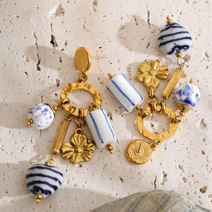 Blue Bloom Talisman Earrings - Voisson