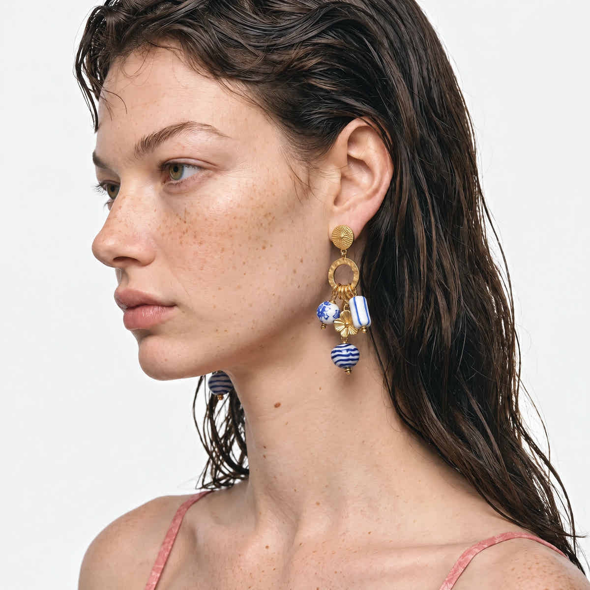 Blue Bloom Talisman Earrings - Voisson